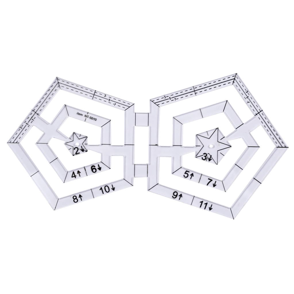 5pcs Acrylic Ruler made Quilt Templates Patch Ruler Tool
