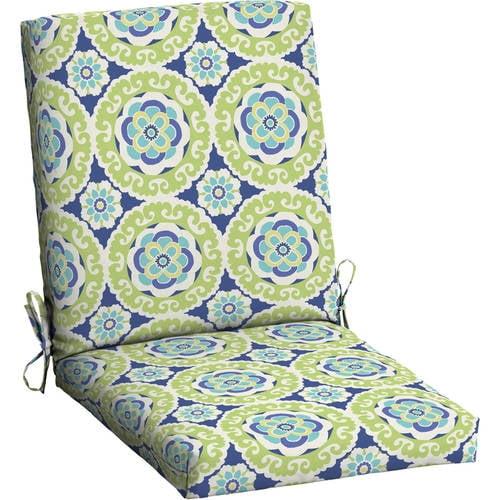 Mainstays Outdoor Patio Dining Chair Cushion, Multiple Patterns