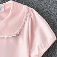 thumbnail image 4 of Toddler Girls Short Solid Color T Shirt Baby Kids Girl Collared Tee Tops Soft Cotton Blouses Shirts Casual Clothes, 4 of 7