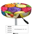 thumbnail image 2 of Uemuo Brightly Colored Cupcakes Pattern Round Bar Stool Seat Covers Washable Stool Cushion Slipcover Elastic Bar Chair Covers-, 2 of 7