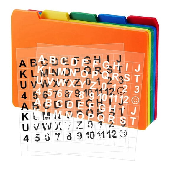 50 PCS Index Card Guide Set Alphabet Sticker Index Card Dividers Self Adhesive Number Stickers (Mix Color, 3 x 5 Inch)