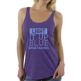 thumbnail image 1 of Awkward Styles Women's Light It Up Blue Support Graphic Racerback Tank Tops for Autism Awareness, 1 of 4