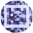 thumbnail image 1 of Ahgly Company Indoor Round Abstract Blue Contemporary Area Rugs, 6' Round, 1 of 4