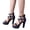 Blue, variant on Women's Platform High Heels Strappy Sandals Open Toe Dress Shoes for Party Wedding Bridal with Back Zipper Black Size 6