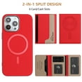 thumbnail image 2 of ELEHOLD Case for iPhone 7 / 8 / SE 2022 & 2020, 2-in-1 Magnetic Detachable Wallet Case, RFID Blocking PU Leather Flip Cover with Kickstand & Card Holder,Red, 2 of 5