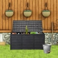 thumbnail image 4 of Spacious 75 Gallon 260L Plastic Outdoor Deck Storage Box for Tools, Cushions, and Toys with Lockable Seating Feature, 4 of 10