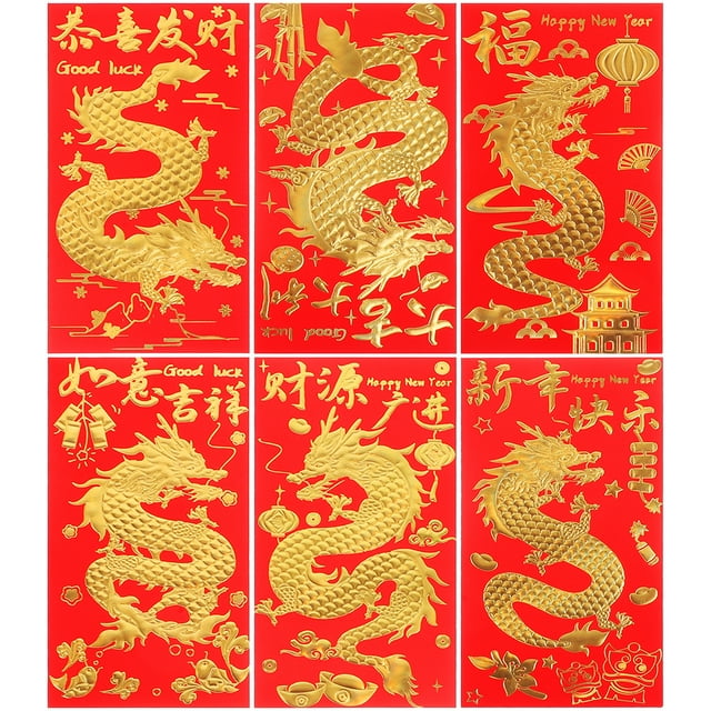 30 Pcs Pochettes Rouges pour Argent Enveloppes Chinoises Porte-Bonheur pour Argent 2024 Ans Enveloppes Rouges Enveloppes pour Argent