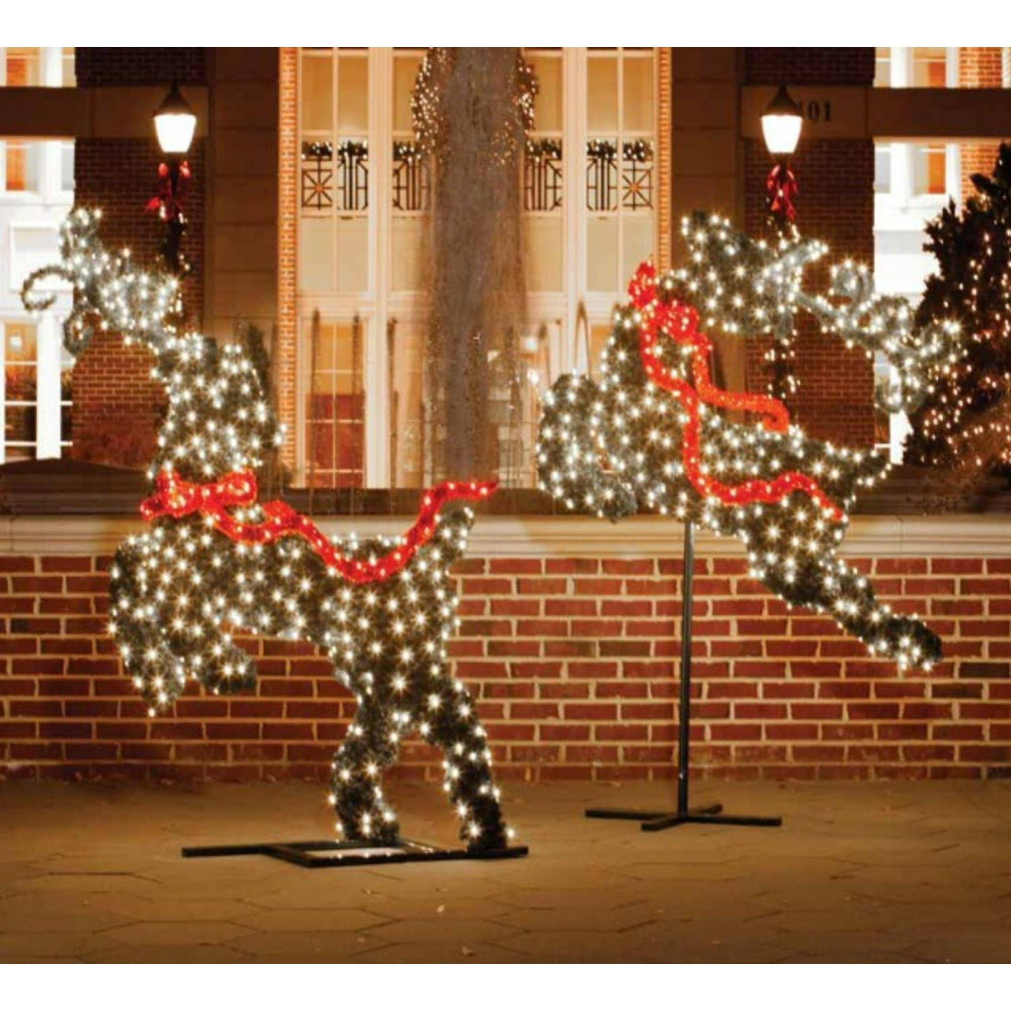 6 Giant Commercial Grade Led Lighted Flying Reindeer Topiary