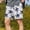 H_ White, variant on kosheko Mens Mid Rise Blue Palm Tree Print Casual Shorts, Drawstring Waist Textured Breathable Vacation Bottoms Blue S
