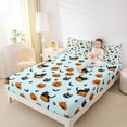thumbnail image 3 of Manfei Gothic Halloween Queen Sheets,Cute Halloween Theme Kitten Queen Sheet Sets,4 Pieces,1 Flat Sheet,1 Fitted Sheet and 2 Pillowcases, 3 of 6