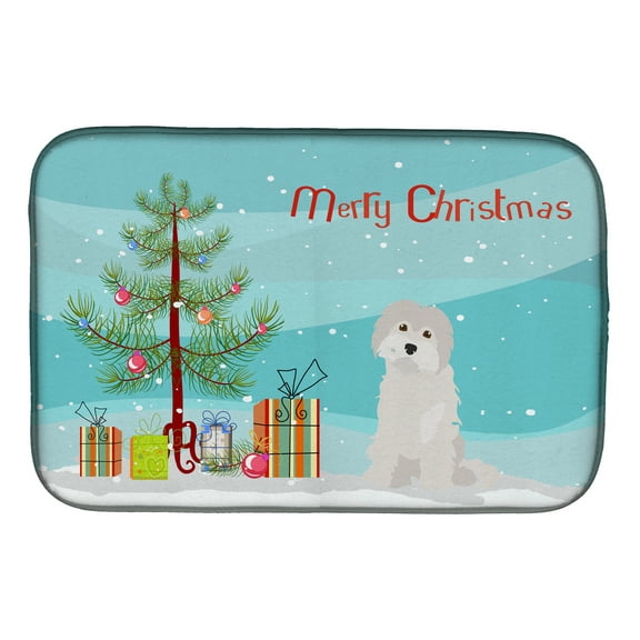 Maltese #2 Christmas Tree Dish Drying Mat