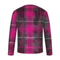 thumbnail image 4 of Zylanna Men's T-Shirts Tee, Long Sleeve Stretchy Crew Neck Plaid Casual Tops for Man Hot Pink, 4 of 4
