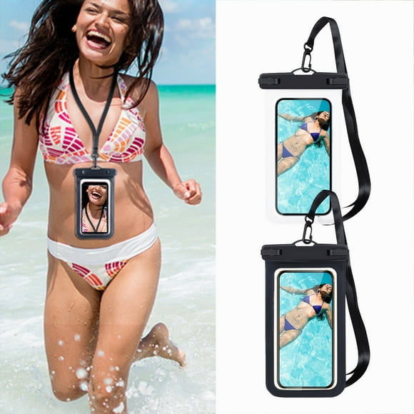 Funda impermeable IPX8 para teléfono en playa y natación - bolsa estanca universal para todos los teléfonos de hasta 6,7" con cordón para fotos bajo el agua