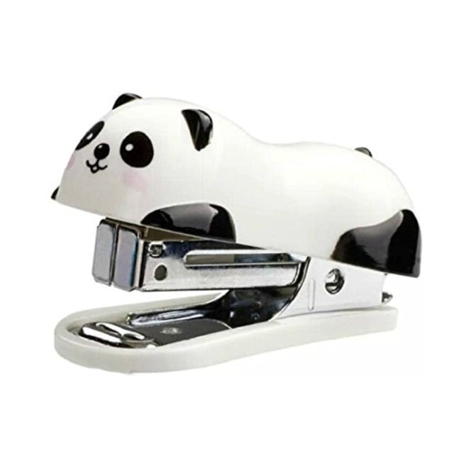 MINI Cute Panda Mini Desktop Stapler with Staples for Office School Home 