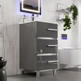thumbnail image 3 of Eviva Deluxe 20"W x 18"D Gray Freestanding Bathroom Vanity with White Porcelain Integrated Sink, 3 of 11