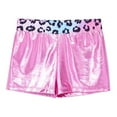 thumbnail image 3 of DPOIS Kids Girls Shiny Metallic Gymnastics Shorts Ballet Dance Shorts Pink Leopard 6, 3 of 5