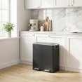 thumbnail image 1 of SONGMICS Trash Can, 2 x 8 Gallon (2 x 30 L) Garbage Can for Kitchen, with 15 Trash Bags, 2 Compartments, Plastic Inner Buckets and Hinged Lids, Airtight, Black ULTB60BK, 1 of 8