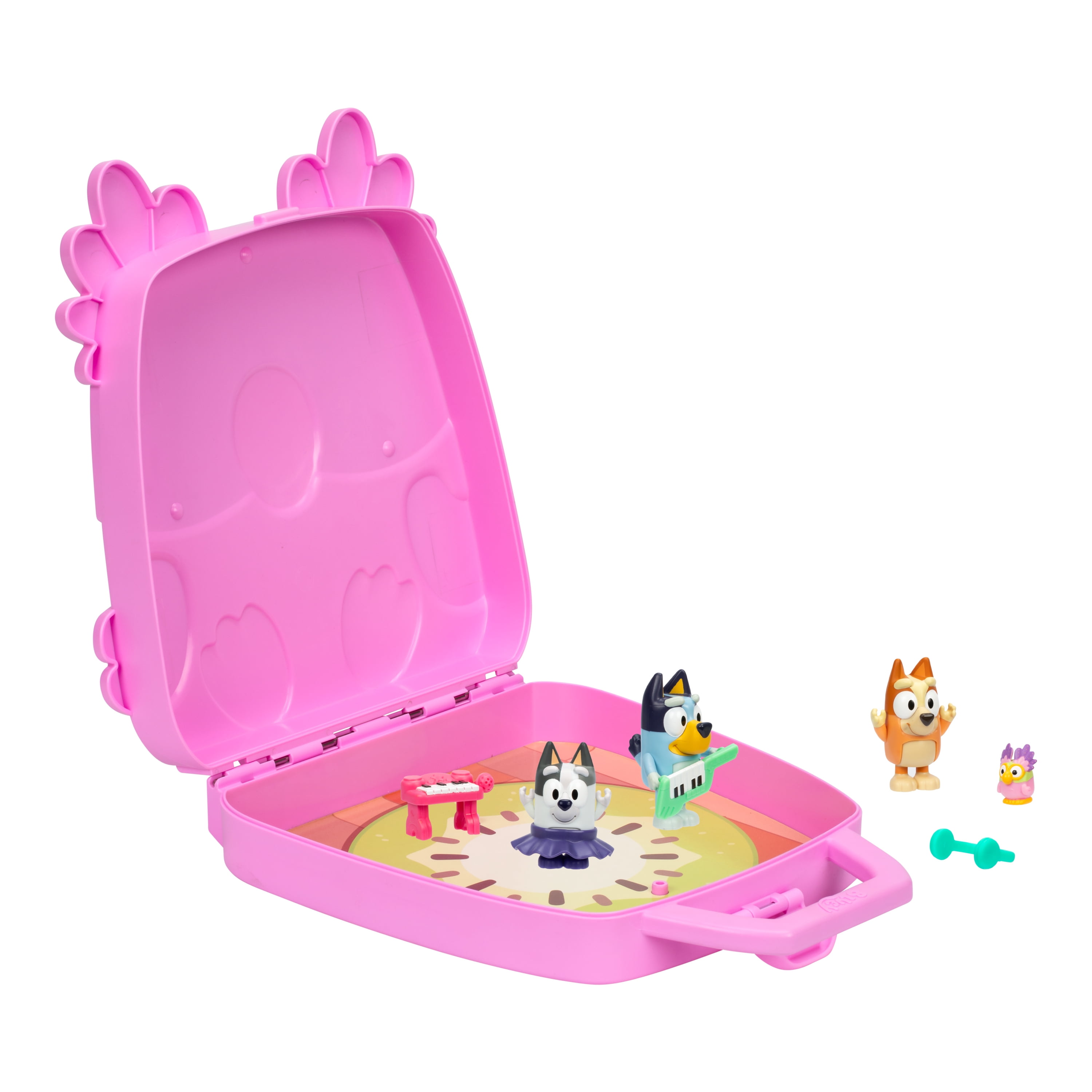 Chattermax Figure Case, Includes Bluey, Bingo, Muffin and Chattermax, Toys for Kids 3-6 Years