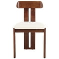 thumbnail image 3 of Safavieh Cayde Modern Wood Dining Side Chairs, Cream / Walnut, 3 of 8