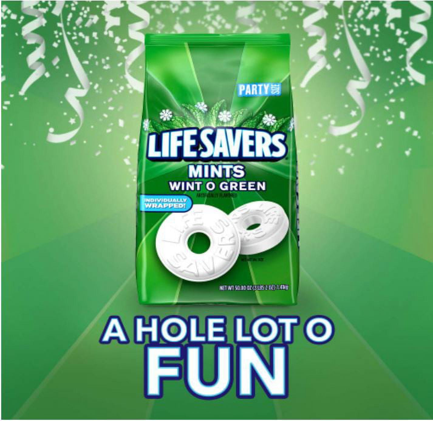 Lifesavers Wint-o-green Mints, 308 Pieces, Office Candy, Breathmints, Candy Dish, Bulk 2lbs. 9 oz. Bag
