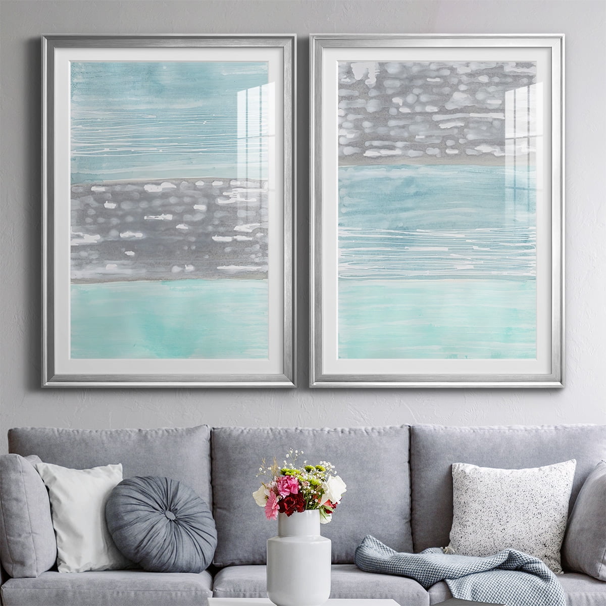 Wexford Home Hydrusphere I Premium Framed Print, 30.5" x 42.5" - Ready to Hang, Silver (Set of 2)