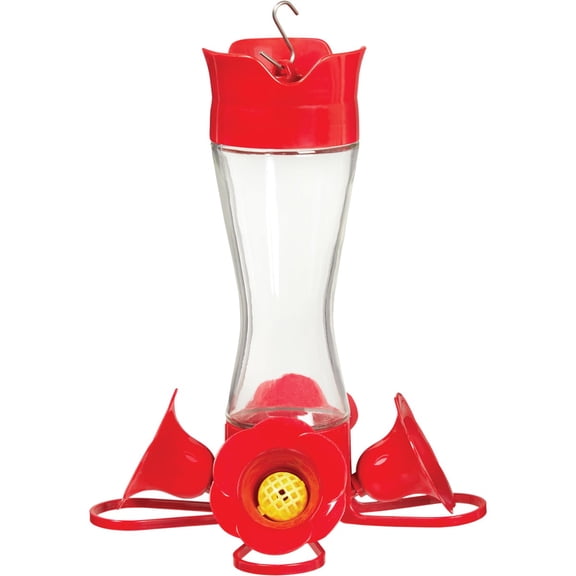 Perky Pet 203CPBN-2 8. oz Pinch-Waist Glass Hummingbird Feeder  2 Pack, Red