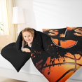 thumbnail image 4 of Homewish Cartoon Basketball Boys Bedding Comforter Set, Black Orange Monogrammed S Twin Comforter Sets, Modern Ball Sports Player Reversible Bedding Set, Breathable Home Decor, 2pcs, 4 of 8