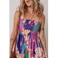 thumbnail image 3 of Women's Purple Floral Print Shirred Spaghetti Strap Loose Maxi Dress - Effortlessly Chic Summer Dress | [ZhiHiMeRi] | (US 12-14)L, 3 of 12