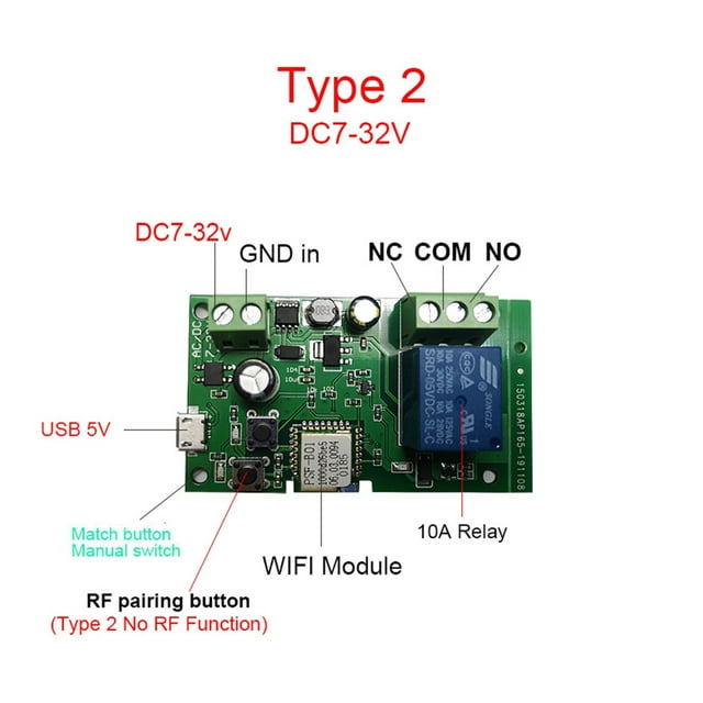 DC 5V 12V 24V 32V,eWelink WiFi Smart Switch Gate Automation Garage Door Opener Controller,RF433 Remote Control,Relay ,Easy to Use