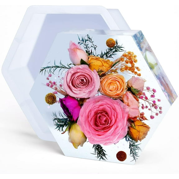 Large Hexagon Resin Molds - Silicone Mold for Flower Preservation, 10 in Hexagon Deep Resin Mold for Epoxy Resin, Resin Art, Resin Casting, DIY Wedding, Anniversary, Birthday Gifts, Home Decor