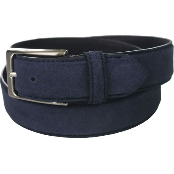 Tasso Elba Mens Faux Suede Belt, Blue, Medium