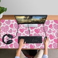 thumbnail image 4 of Long Mouse Pads for Desk,Pink Breast Cancer and Love Desk Mats on Top Of Desks, Desk Mouse Pad Extra Large with 3mm Non-Slip Base and Stitched Edge for Gaming,Office,Work,Home 47.3x23.6in, 4 of 5