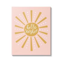 Stupell Industries Hello Sunshine Sun Rays Graphic Art Gallery Wrapped Canvas Print Wall Art, Design by Nina Seven