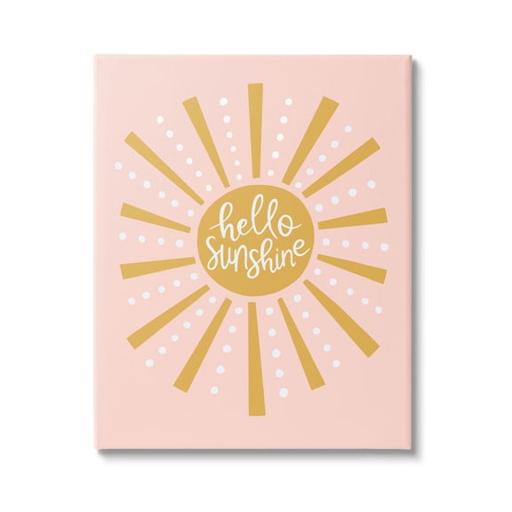 Stupell Industries Hello Sunshine Sun Rays Graphic Art Gallery Wrapped Canvas Print Wall Art, Design by Nina Seven