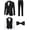 Black, variant on 5 Pieces Suit for Men Slim Fit Tuxedos Single Breasted Blazer Wedding Prom Tux Shawl Lapel Blazer Vest Pants Shirt Set