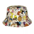thumbnail image 4 of Sombrero de pescador con personajes de cómic de Peanuts para mujer y hombre, gorro de viaje con Snoopy, Charlie Brown, Linus y Lucy Bob, gorros para vacaciones, 4 of 5