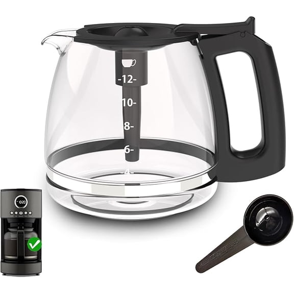 Replacement Coffee Pot, Only Compatible for Cuisinart Coffee Maker DCC1220BKS， NOT for Other brand or other models.