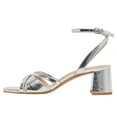 thumbnail image 2 of FSJ Women Graceful Square Open Toe Adjustable Ankle Strap Sandals Chunky Low Heels Pumps Sexy Party Summer Dress Pumps Shoes Size 13 Silver, 2 of 5