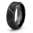 thumbnail image 2 of Metal Masters Tungsten Carbide Mens Ring Wedding Band Black Multi-Faceted 8mm Comfort-Fit Black, 2 of 4