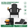 thumbnail image 2 of KINGYES Outdoor Folding HDPE Adirondack Chairs Set of 2 with Dual Cup Holder - Patio & Outdoor Lounge, Deck, Weather - Resistant , Black, 2 of 12