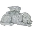 thumbnail image 1 of Lápida con estatua de honor del ángel del perro conmemorativo para mascotas, 25,5 cm, poliresina, piedra antigua ER, 1 of 5
