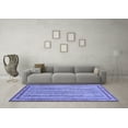 thumbnail image 3 of Ahgly Company Machine Washable Indoor Square Abstract Blue Modern Area Rugs, 8' Square, 3 of 4