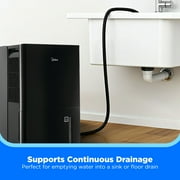 Midea Universal Dehumidifier Drain Hose, Adjustable Cord Length 6.5-feet Max, Black, 1 Piece Pack, Model MAADH02