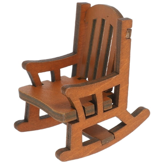 NICEXMAS Minature Furniture Birch Wood Functional Rocking Dollhouse 1Set