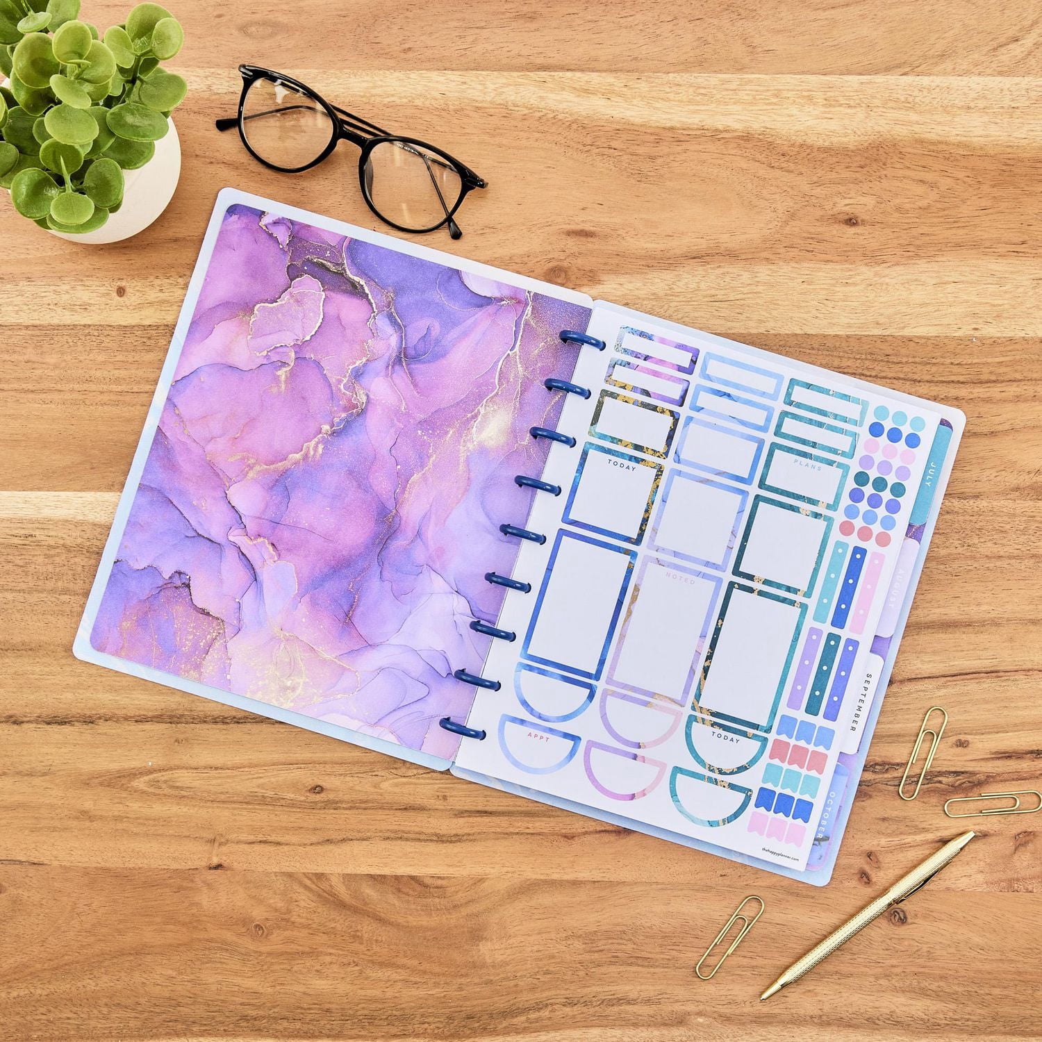 Simply by Happy Planner, New Day New Start Weekly Monthly Planner, Classic 7" x 9.25" Size, July 2024-June 2025