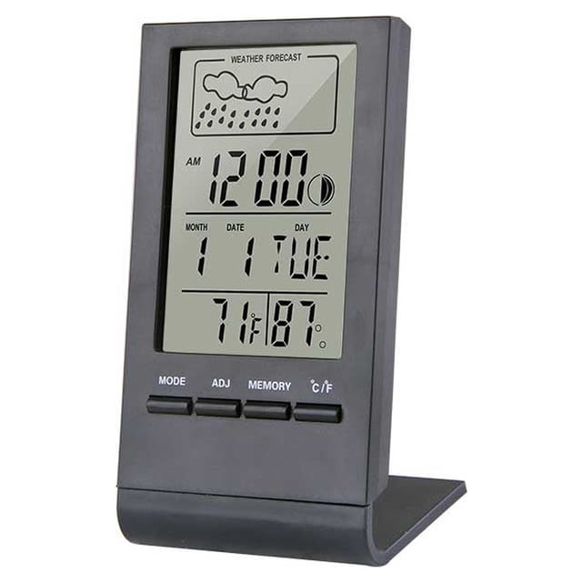 Toystoory Home Office Digital Display Desktop Termómetro Higrómetro Sala de estar Dormitorio Medidor de temperatura eléctrico Estación Electrodomésticos