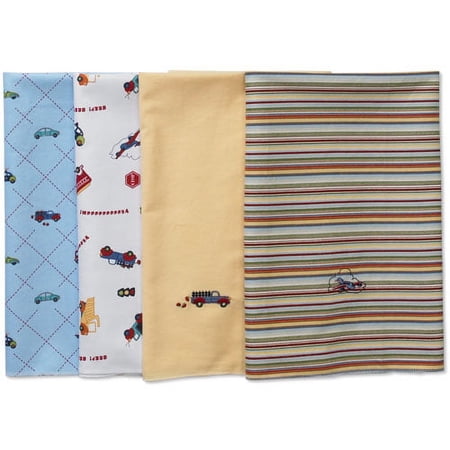 Baby Connection 100% Cotton 4pk Receiving Blanket