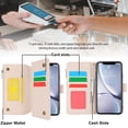 thumbnail image 4 of Allytechgroup Wallet Case for Apple iPhone XS/ iPhone X,  Retro [1 Zipper Pocket + 6 Cards Slots] Hand Wrist Shoulder Strap Stand Shockproof iPhone XS/ iPhone X Cover Case for Girls Women, White, 4 of 10