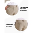 thumbnail image 4 of MASKERT Men's Dress Pants-Classic Fit Flat Front Work Dress Pants Stretch Casual Pants Lightweight with Pockets Khaki, 4 of 8
