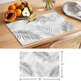thumbnail image 6 of Gray Palm Leaf Placemats Set of 12 Tropical Botanical Leaves Minimalist Place Mats Indoor Wipeable Table Mats Washable Cloth Dining Table Placemats for Kitchen Holiday Party Home Decor 13x19 Inch, 6 of 9